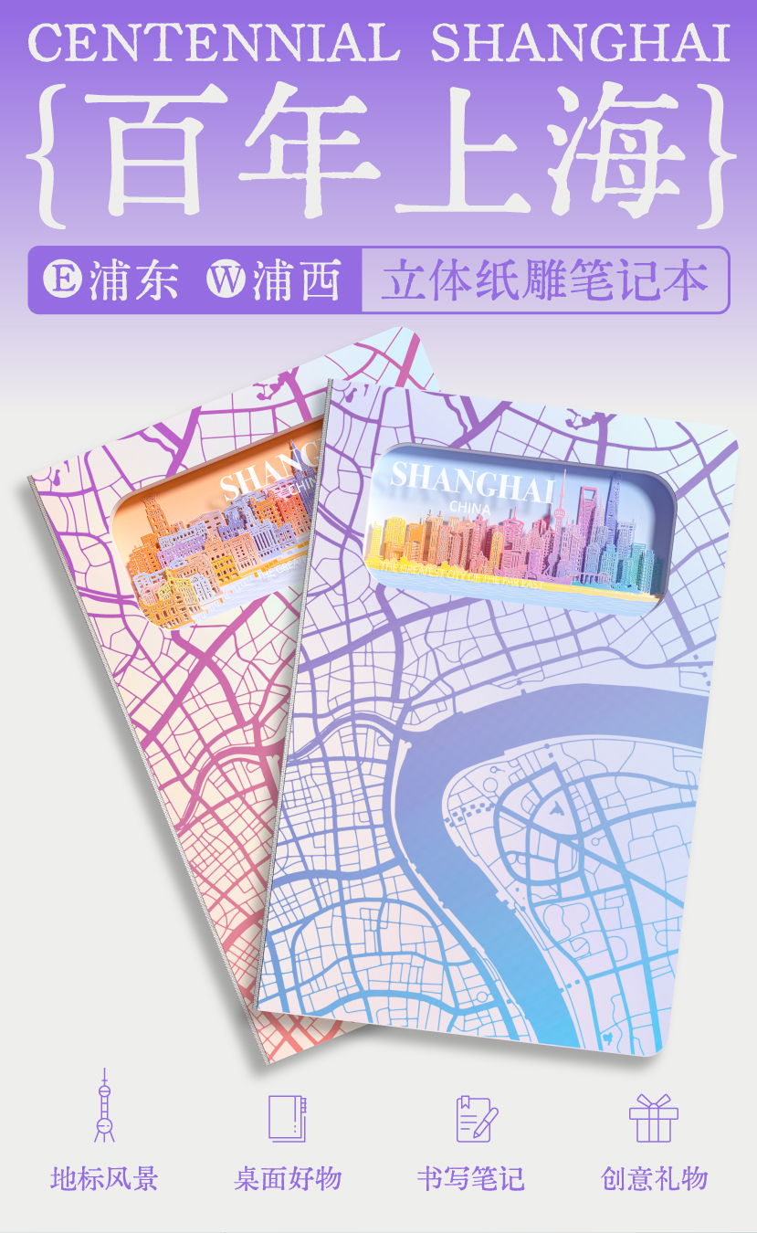 百年上海-浦东and浦西笔记本(图1)